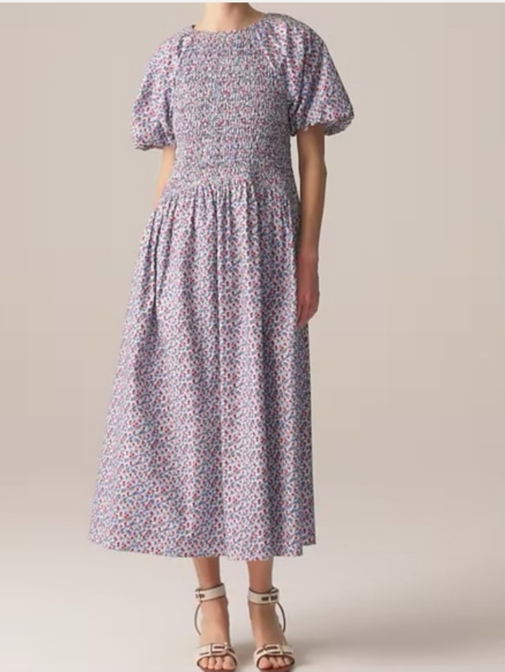 J. CREW MEADOW DRESS IN POPPY COTTON POPLIN SIZE LARGE